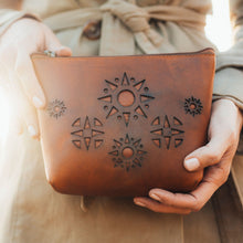 Load image into Gallery viewer, Sunrise Makeup Pouch in Cognac