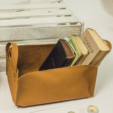 Load image into Gallery viewer, Leather Storage Bins in Camel