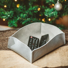 Load image into Gallery viewer, Leather Storage Bins in Glacial Gray