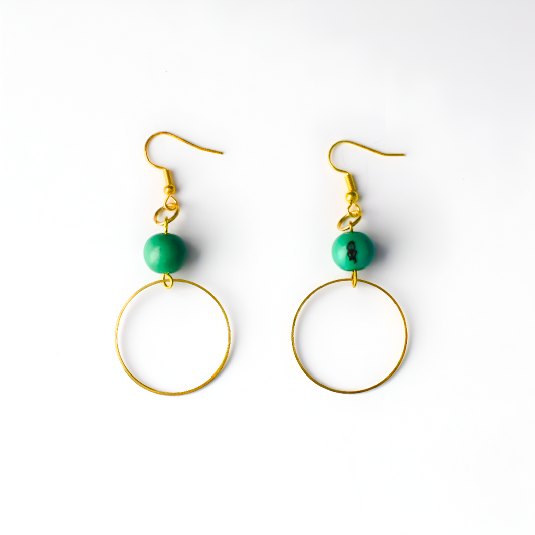 Acai Hoop Earrings in Sea Green