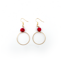 Load image into Gallery viewer, Acai Hoop Earrings in Red
