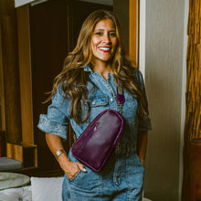 Load image into Gallery viewer, Sling Crossbody Backpack in Mulberry
