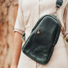 Load image into Gallery viewer, Sling Crossbody Backpack in Emerald
