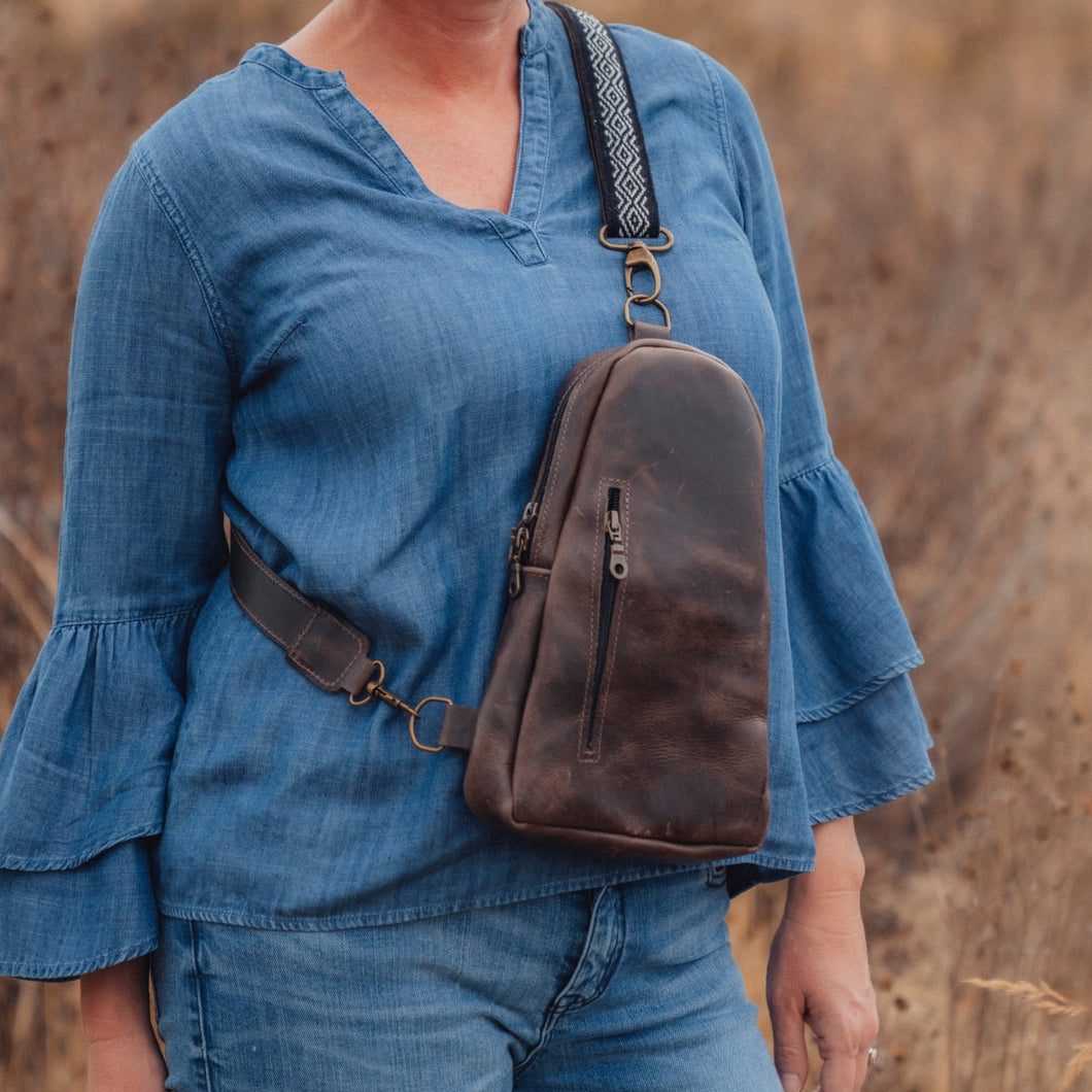 Sling Crossbody Backpack in Mocha