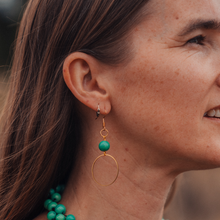 Load image into Gallery viewer, Acai Hoop Earrings in Sea Green

