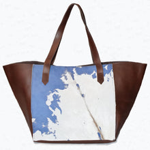 Load image into Gallery viewer, Two-Tone Tote in Stone Blue
