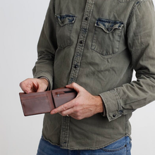 Load image into Gallery viewer, Men&#39;s Bifold Wallet in Distressed Walnut
